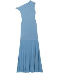 SIR. - Twist Off-The-Shoulder Pleated Knitted Maxi Dress - Lyst