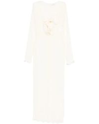 Magda Butrym - Floral-Applique Long-Sleeved Maxi Dress - Lyst