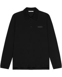Givenchy - Logo Patch Long-Sleeved Polo Shirt - Lyst