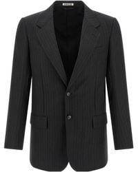 AURALEE - Pinstripe Single Breasted Jacket - Lyst
