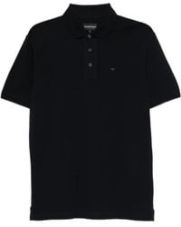 Emporio Armani - Logo Patch Short-Sleeved Polo Shirt - Lyst
