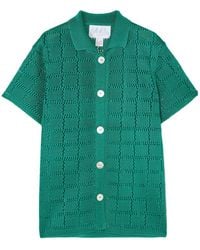 Calle Del Mar - Mesh Knit Short Sleeve Cardigan - Lyst