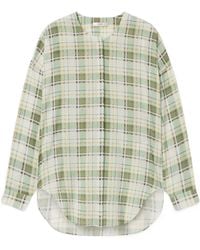 FRAME - Plaid-Pattern Long-Sleeve Blouse - Lyst