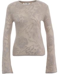 Liu Jo - Floral-Jacquard Crewneck Jumper - Lyst