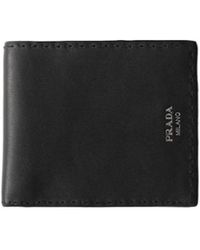 Prada - Antiqued Leather Wallet - Lyst