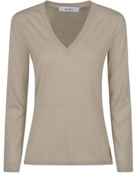 Max Mara - V-Neck Long-Sleeved Jumper - Lyst
