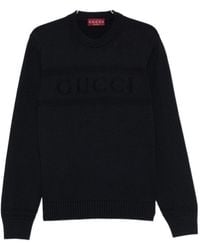 Gucci - Logo Intarsia Knitted Sweater - Lyst