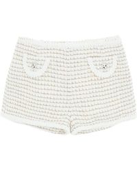 Alessandra Rich - Tweed High-Waisted Mini Shorts - Lyst