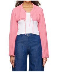 OPEN YY - Drawstring Cardigan - Lyst