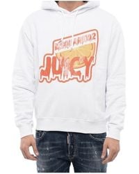 DSquared² - Logo-Print Brushed Hoodie - Lyst