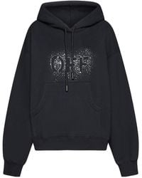 Off-White c/o Virgil Abloh - Drawstring Long-Sleeved Hoodie - Lyst