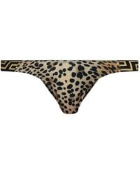 Versace - Leopard-Print Bikini Bottoms - Lyst