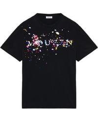 McQueen - T-Shirt With Print On The Front - Lyst