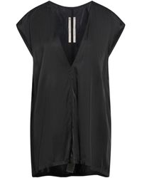 Rick Owens - Solid-Colored Satin Short-Sleeve Top - Lyst