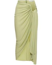 Christopher Esber - Pleated Viscose Midi Skirt - Lyst
