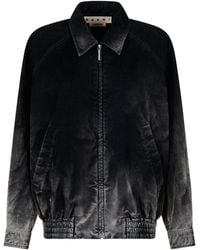 Marni - Flocked Denim Bomber Jacket - Lyst