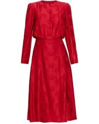 Valentino - All-Over Patterned Crewneck Dress - Lyst