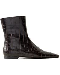 TOTEME - Totême Embossed Pointed Toe Ankle Boots - Lyst