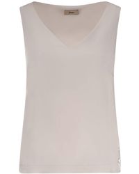 Herno - V-Neck Sleeveless T-Shirt - Lyst