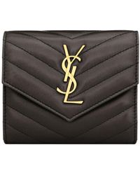 Saint Laurent - Trifold Wallet - Lyst