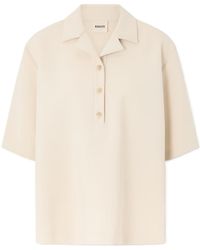 KHAITE - Solid Color Crepe T-Shirt - Lyst
