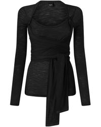 Pinko - Wrap-Effect T-Shirt - Lyst