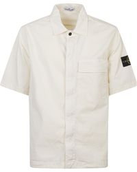 Stone Island - Logo Patch Short Sleeved Shirt - Lyst