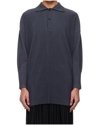 Homme Plissé Issey Miyake - Pleated Knit Polo Shirt - Lyst