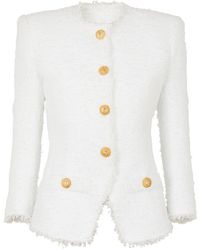 Balmain - Tweed Single-Breasted Jacket - Lyst
