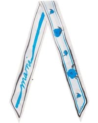 Marni - Floral Striped Silk Bandeau - Lyst