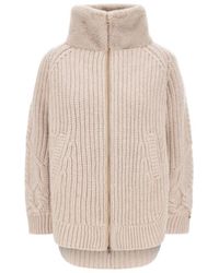 Herno - Textured High Neck Knitted Jacket - Lyst
