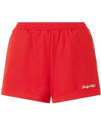 Sporty & Rich - Logo-Embroidered Jersey Shorts - Lyst