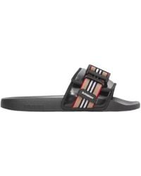 Burberry - Icon Stripe Buckled Slides - Lyst
