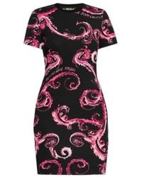 Versace Jeans Couture - Chromo Couture-Print Mini Dress - Lyst