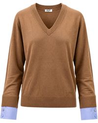 Liu Jo - Ribbed V-Neck Sweater - Lyst
