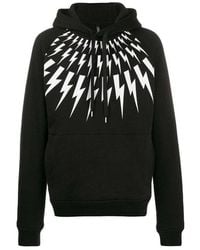Neil Barrett - Lightning Printing Hooded Sweater - Lyst