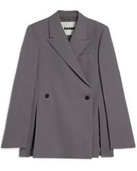 Jil Sander - Gabardine Double Breasted Blazer - Lyst