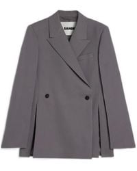 Jil Sander - Gabardine Double Breasted Blazer - Lyst