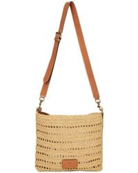Etro - Perforated Logo Patch Woven Shoulder Bag - Lyst