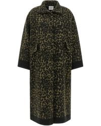 Nude - Animal Print Long Coat - Lyst