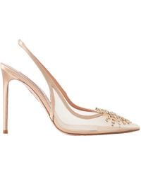 Aquazzura - Firework 105 Crystal Slingback Heeled Pumps - Lyst