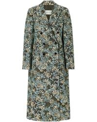 Dries Van Noten - Double-Breasted Floral-Jacquard Coat - Lyst