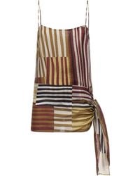 Ottod'Ame - Ottod'Ame Striped Tie-Detail Top - Lyst