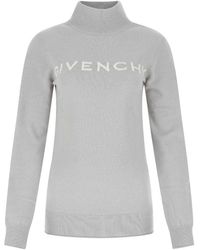 Givenchy - High Neck Logo Intarsia Sweater - Lyst