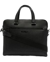 Ferragamo - Ferragamo Logo-Plaque Zipped Briefcase - Lyst