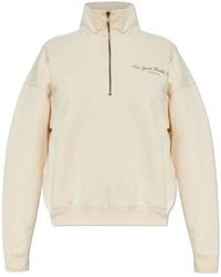 Sporty & Rich - Logo Printed Half-Zipped Sweatshirt - Lyst