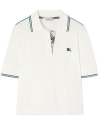 Burberry - Cropped Cotton Tennis Polo Shirt - Lyst