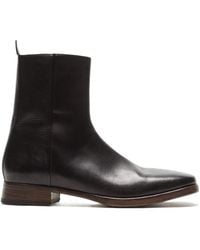Acne Studios - Square-Toe Leather Boots - Lyst