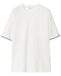 Burberry - Logo Embroidered Crewneck T-Shirt - Lyst