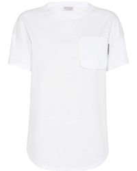 Brunello Cucinelli - Jewel Detailed Crewneck T-Shirt - Lyst